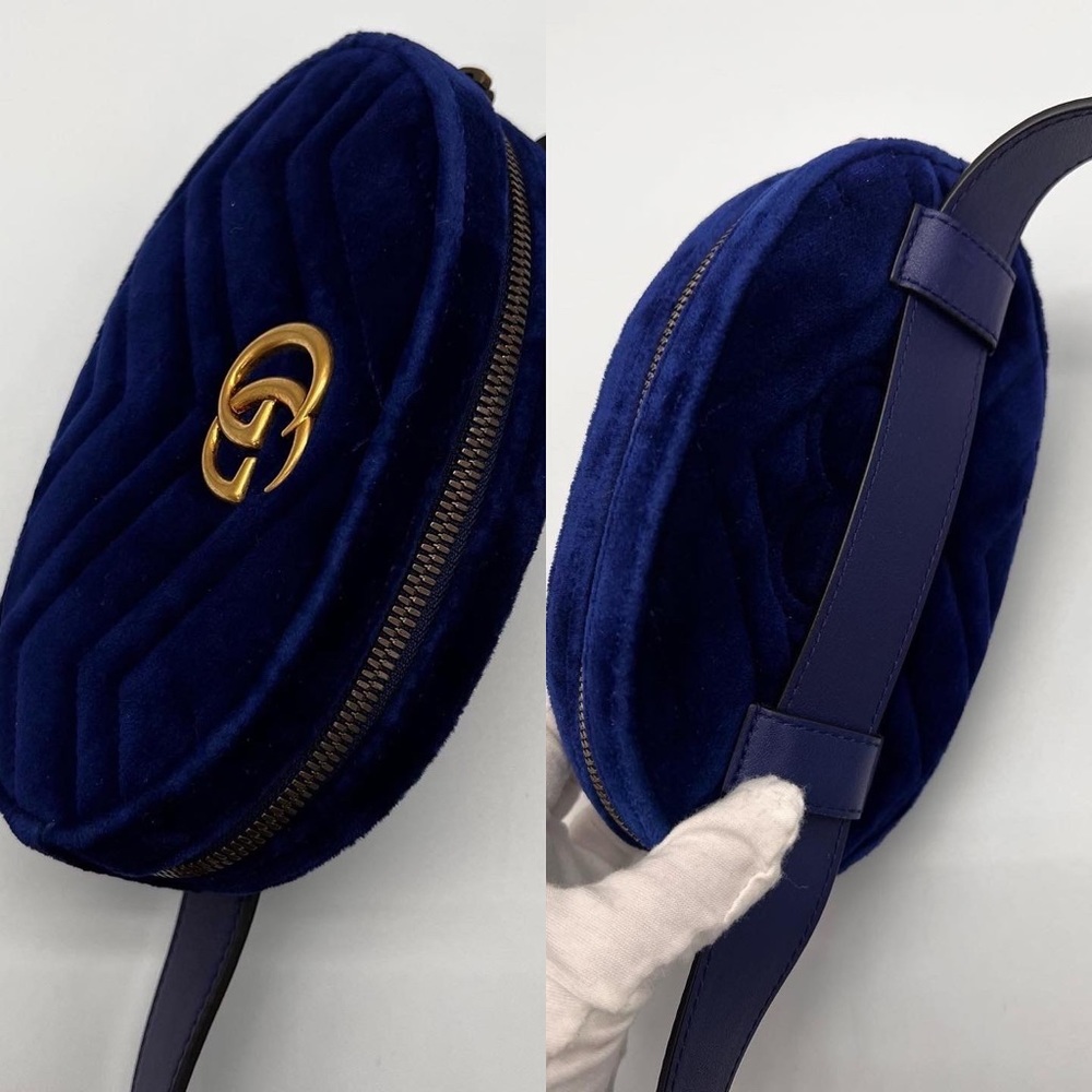 Authentic Gucci Marmont Blue Velvet belt bag - Picture 11 of 16